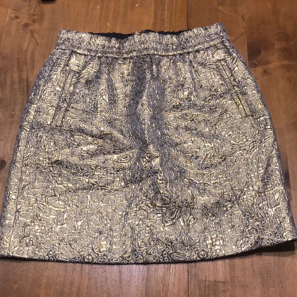 Gold & White Pencil Skirt from the Loft
